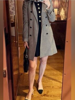Jcrew NWT icon trench Double-Breasted Wool-cashmere Blend Coat - Navy